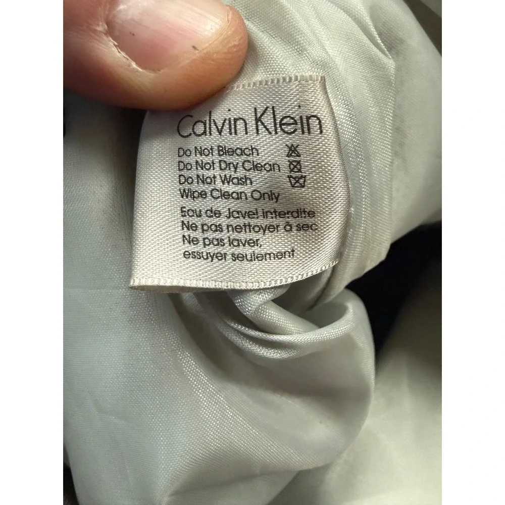 Calvin Klein Grey Black Colorblock Tote Bag Nylon PVC Shoulder Bag